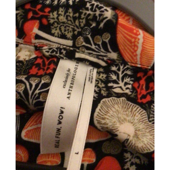 REL FUM WOW EXCLUSIVELY BY ANTHROPOLOGIE PAJAMA SET WITH MUSHROOM PRINT L # COZY - Picture 7 of 10
